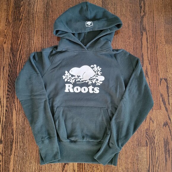 Roots Organic Cotton Green Hoodie Women's Size XS - Picture 4 of 9